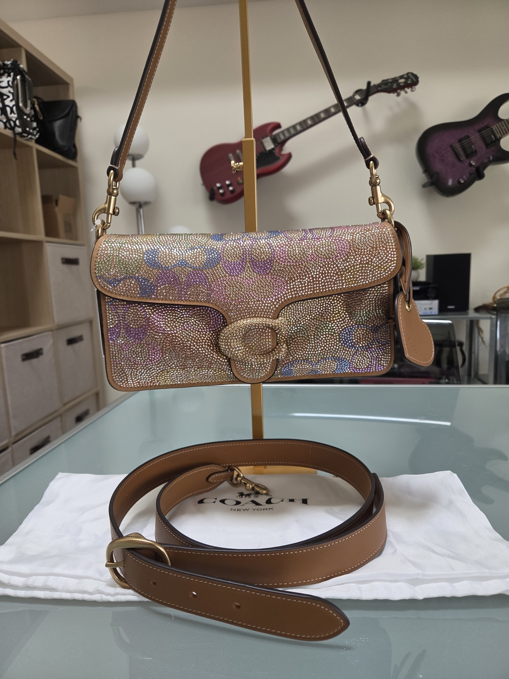Coach Signature Rainbow Crystal Tabby 26